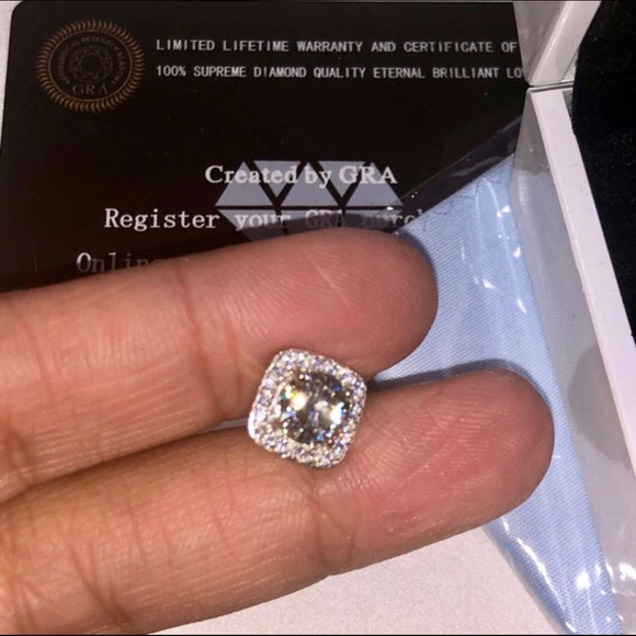 10k white gold vermeil 925 1 carat GRA CERTIFIED earrings WOW DOCS included WOW! - Picture 3 of 10